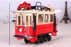 Small Scale Red-White Tinplate Vintage British Style Trolley Bus