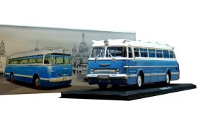 White-Blue 1:43 Scale Die-Cast IKARUS 55 Bus Model