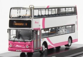 1:76 Scale White-Pink CMNL Alexander Double Decker Bus Model