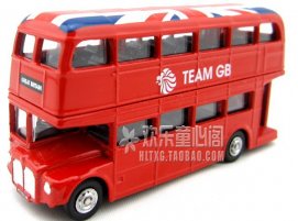 Mini Scale Red CORGI Brand London Double Decker Bus Toy