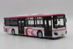 White-Pink 1:43 Diecast ShangHai Daewoo City Bus Model