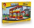 514 Pieces Red Kids Building Blocks Double Decker Bus Toy