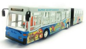 Long Size Plastic White-Blue / White-Yellow Articulated City Bus
