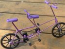 Yellow / Red / Purple Tandem Bicycle Decoration Model