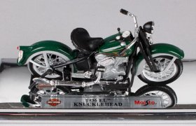 Green 1:18 Diecast Harley Davidson 1936 EL KNUCKLEHEAD Model