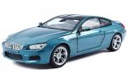 Silver / Blue / White 1:24 Scale Diecast BMW M6 Coupe Model