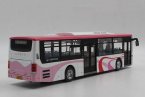 White-Pink 1:43 Scale Diecast ShangHai Daewoo Bus Model