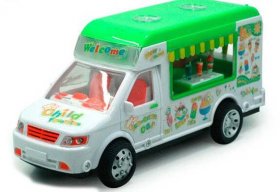 Kids White-Green Plastics Ice Cream Bus Toy