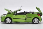 White / Green 1:18 Scale Welly Diecast Peugeot 207CC Model