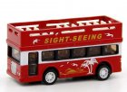 Mini Scale Red Sight Seeing Cabrio Double Decker Tour Bus Toy
