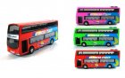 Red / Pink / Green Alloy Double Decker Tour Bus