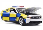 1:32 Scale Kids Yellow Diecast Ford Mustang GT Police Car Toy