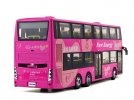 1:42 Scale Pink Die-Cast WUZHOULONG Double-Deck Bus Model