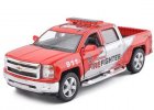 Red 1:46 Fire Dept Diecast Chevrolet Silverado Pickup Truck Toy