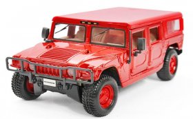 Black / Red MaiSto 1:27 Scale Diecast Hummer H1 Model