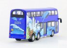 Kids Pull-Back Function Red /Blue Die-Cast Double Decker Bus Toy