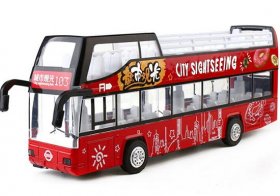 Red City Sightseeing Kids Diecast Double Decker Bus Toy