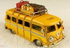 Yellow Small Scale Tinplate Handmade VW Taxi Bus Model