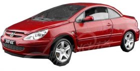 Red 1:18 Scale SOLIDO Diecast Peugeot 307CC Model