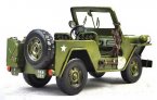 Army Green Large Size Vintage Tinplate Army Jeep Model