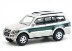 Silver-Green 1:64 Scale Diecast Mitsubishi Pajero SUV Model