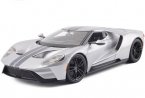 1:18 Scale Silver / Blue Maisto 2017 Diecast Ford GT Model
