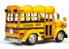 Pure Handmade Tinplate Made Yellow 1960s U.S. School Bus Model