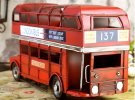 Red Medium Scale Tinplate NO.137 London Double Decker Bus Model