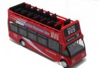 Red / Green / Yellow Kids Die-Cast Double Decker Tour Bus Toy