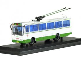 1:76 White SK5105GP NO.103 Diecast GuangZhou Trolley Bus Model