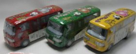 Kids Red / Green / Yellow Animal Park Theme School Bus