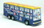 NO. 328 Blue / White / Yellow Alloy Double Decker Tour Bus Model