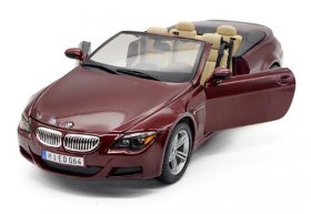 Wine Red / Brown 1:18 Scale MaiSto Diecast BMW M6 Cabrio Model