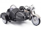 MaiSto 1:18 Black/ White Diecast Harley-Davidson Sidecar