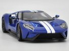 1:18 Scale Silver / Blue Maisto 2017 Diecast Ford GT Model