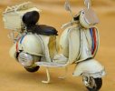 Vintage White / Green 1:18 Scale Tinplate Vespa Scooter Model