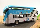 Kids 1:32 Scale Blue-White Diecast Doraemon Double Decker Bus
