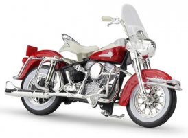 1:18 Scale Red Diecast Harley Davidson 1962 FLH DUO GLIDE