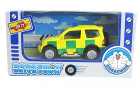 Kids Mini Scale Yellow-Green Doraemon Theme Car Toy