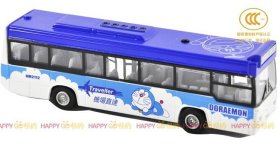 Pull-back Function Kids Sky Blue Doraemon Theme City Bus Toy