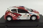 1:43 Red-White Motorama Diecast Peugeot 207 Super 2000 Model