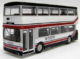 1:76 White Western Scottish London Double Decker Bus Model