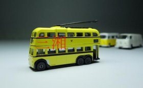 Mini Scale Yellow Oxford British Double-decker Trolley Bus Model