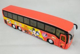 Kids Red Mickey Mouse And Donacdduck Theme Tour Bus Toy