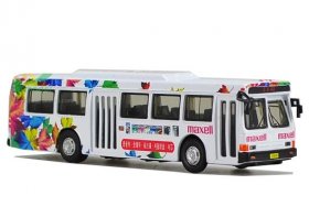 White 1:76 Scale MAXELL AD. Diecast FLXIBLE Bus Model
