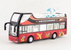 Red World Travel Kids Diecast Double Decker Sightseeing Bus Toy