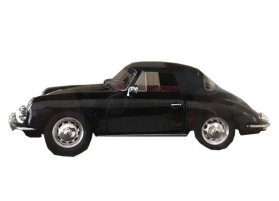 1:24 Black IXO Diecast 1962 Porsche 356 Cabriolet Model