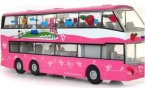 Kids Pink Pull-Back Function Lovely Strawberry Double Decker Bus