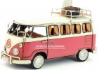 Medium Size Red-White Tinplate Vintage 1966 VW Bus Model