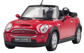 1:24 Scale Welly Red Diecast Mini Cooper S Cabrio Model